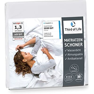 Third of Life Matrasbeschermer 200 x 200 cm waterdicht Ademend topmatras Anti-mijt matrashoes Waterdichte topper Waterdichte matrasbeschermhoes Hygiënische topper 200x200 Third of Life Matrasbeschermer 200 x 200 cm waterdicht Ademend topmatras Anti-mijt matrashoes Waterdichte topper Waterdichte matrasbeschermhoes Hygiënische topper 200x200