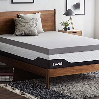 LUCID matrastopper van 10 cm bamboehoutskool-traagschuim matrastopper 140 x 200 cm LUCID matrastopper van 10 cm bamboehoutskool-traagschuim matrastopper 140 x 200 cm
