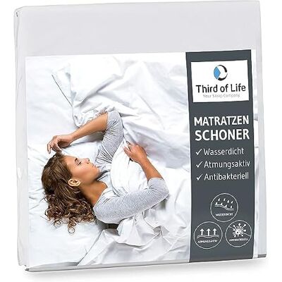 Third of Life Waterdichte en ademende matrasbeschermer 180 x 200 cm matrashoes tegen mijten waterdichte incontinentieonderlegger ideale matrasbescherming voor mensen met een allergie Third of Life Waterdichte en ademende matrasbeschermer 180 x 200 cm matrashoes tegen mijten waterdichte incontinentieonderlegger ideale matrasbescherming voor mensen met een allergie