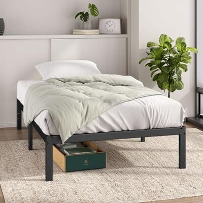 Zinus Elias Bed 90 x 200 cm, hoogte 36 cm, met opbergruimte onder het bed, metalen bedframe, zwart Zinus Elias Bed 90 x 200 cm, hoogte 36 cm, met opbergruimte onder het bed, metalen bedframe, zwart