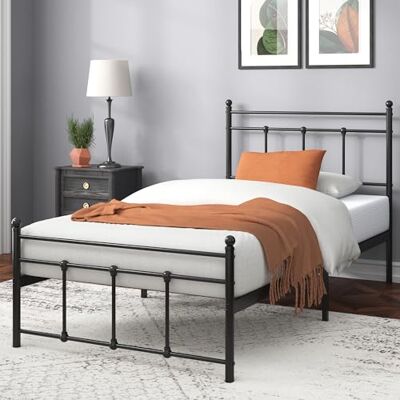 Zinus Nicholas Bed 80 x 190 cm hoogte 31 cm eenpersoonsbed metalen bedframe met hoofdeinde en voeteneinde zwart Zinus Nicholas Bed 80 x 190 cm hoogte 31 cm eenpersoonsbed metalen bedframe met hoofdeinde en voeteneinde zwart