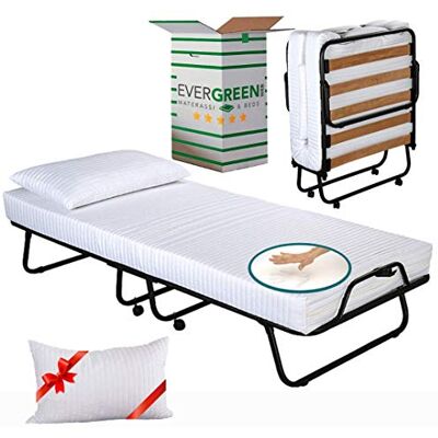 EvergreenWeb opklapbed met matras van geheugenschuim, 80 x 190 cm + gratis eenpersoonsbed lattenbodem van hout, orthopedisch, uittrekbaar, ruimtebesparend, inklapbaar 80 x 190 cm Brandina Con Materasso Memory EvergreenWeb opklapbed met matras van geheugenschuim, 80 x 190 cm + gratis eenpersoonsbed lattenbodem van hout, orthopedisch, uittrekbaar, ruimtebesparend, inklapbaar 80 x 190 cm Brandina Con Materasso Memory