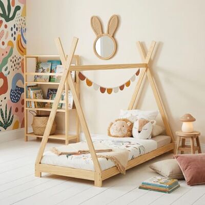 IDIMEX Montessori Tipi Elin bed, 90 x 190 cm, kinderbed, massief grenen, natuurlijk gelakt IDIMEX Montessori Tipi Elin bed, 90 x 190 cm, kinderbed, massief grenen, natuurlijk gelakt
