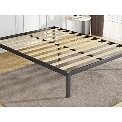 Novilla Bedframe van metaal, lattenbodem, platform, 5 poten, stabiele ondersteuning, 160 x 190 cm, zwart Novilla Bedframe van metaal, lattenbodem, platform, 5 poten, stabiele ondersteuning, 160 x 190 cm, zwart