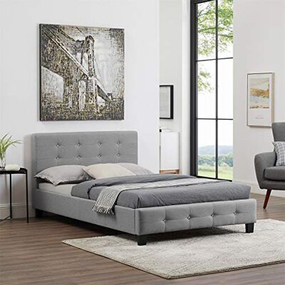 IDIMEX Eenpersoonsbed voor volwassenen JOLIEN slaapplaats 120 x 190 cm, met lattenbodem 1-zits en half/1 persoon, hoofd en voeteneinde gevoerd met strass, stoffen bekleding, grijs IDIMEX Eenpersoonsbed voor volwassenen JOLIEN slaapplaats 120 x 190 cm, met lattenbodem 1-zits en half/1 persoon, hoofd en voeteneinde gevoerd met strass, stoffen bekleding, grijs