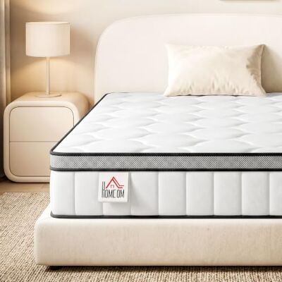 HOMCOM Matras 90 x 190 cm, 20 cm dik, ondersteuning in 7 zones HOMCOM Matras 90 x 190 cm, 20 cm dik, ondersteuning in 7 zones