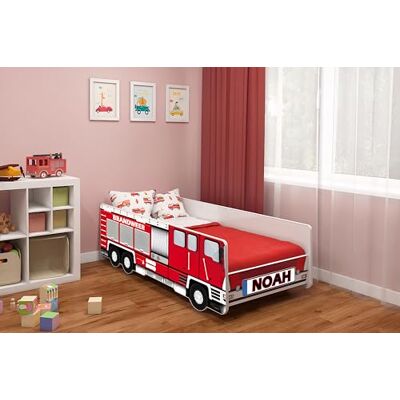 ACMA Kinderbed met matras, auto, brandweer, 140 x 70 cm, 160 x 80 cm (80 x 160 cm + voornaam) ACMA Kinderbed met matras, auto, brandweer, 140 x 70 cm, 160 x 80 cm (80 x 160 cm + voornaam)