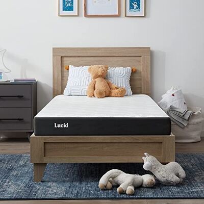 LUCID Matras van traagschuim met verkoelende gel en duurzame bamboehoutskool Oeko-Tex 13 cm dik, stevig, 180 x 200 cm, 2 personen LUCID Matras van traagschuim met verkoelende gel en duurzame bamboehoutskool Oeko-Tex 13 cm dik, stevig, 180 x 200 cm, 2 personen