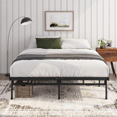 Zinus Justin Bed 140 x 200 cm hoogte 36 cm met opbergruimte onder het bed metalen platform zwart Zinus Justin Bed 140 x 200 cm hoogte 36 cm met opbergruimte onder het bed metalen platform zwart