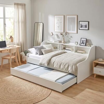 Weber PALMA bed 90 x 190 cm + plank + 1 bedlade/wit Weber PALMA bed 90 x 190 cm + plank + 1 bedlade/wit