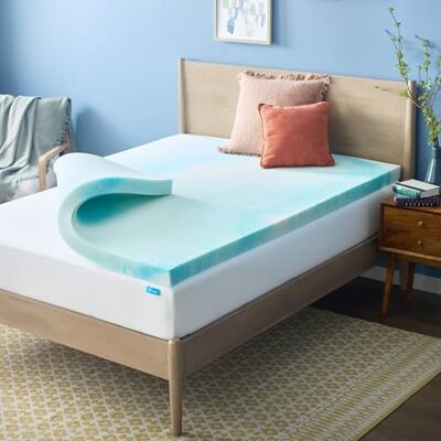 Linenspa Swirl Gel Memory Foam Topper Blauw Twin XL Linenspa Swirl Gel Memory Foam Topper Blauw Twin XL