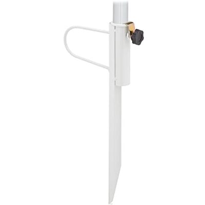 Relaxdays Tuinpaal voor parasol, staafdikte tot 32 mm, voor tuin, camping, strand, staal, wit Relaxdays Tuinpaal voor parasol, staafdikte tot 32 mm, voor tuin, camping, strand, staal, wit
