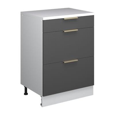 Vicco Zolderkast "Rion", antraciet-goud, 60 x 81,6 cm zonder helling met 3 laden Vicco Zolderkast "Rion", antraciet-goud, 60 x 81,6 cm zonder helling met 3 laden