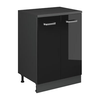 Vicco Armoire d'extension "Rion", Noir Haute brillance/Anthracite, 60x46cm Vicco Armoire d'extension "Rion", Noir Haute brillance/Anthracite, 60x46cm