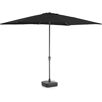 ACAZA Parasol, rechts, UPF-bescherming, robuuste stof, voor terras, tuin, zonder voet, zwart. 200 x 300 cm ACAZA Parasol, rechts, UPF-bescherming, robuuste stof, voor terras, tuin, zonder voet, zwart. 200 x 300 cm