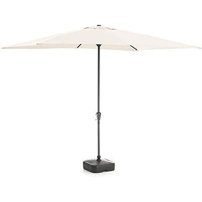 ACAZA Parasol, rechts, UPF-bescherming, robuuste stof, voor terras, tuin, zonder voet, Gebroken wit 300 cm ⌀ ACAZA Parasol, rechts, UPF-bescherming, robuuste stof, voor terras, tuin, zonder voet, Gebroken wit 300 cm ⌀