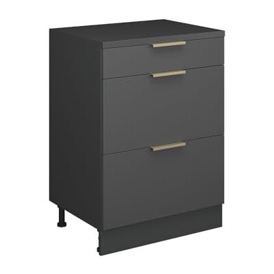 Vicco Zolderkast "Rion", antraciet-goud, 60 x 81,6 cm, zonder helling met 3 laden Vicco Zolderkast "Rion", antraciet-goud, 60 x 81,6 cm, zonder helling met 3 laden