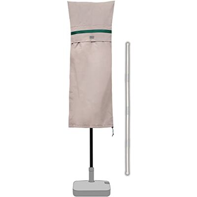 Sekey Dubbele parasol, beschermhoes met stang, afdekhoes voor tuinscherm met ventilatieopeningen, afdekking voor ovale parasol, marktparasol, 100% polyester, waterdicht, kaki Sekey Dubbele parasol, beschermhoes met stang, afdekhoes voor tuinscherm met ventilatieopeningen, afdekking voor ovale parasol, marktparasol, 100% polyester, waterdicht, kaki