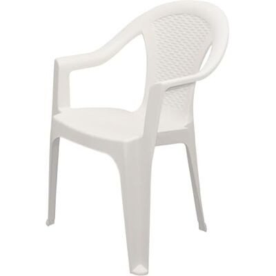Spetebo Stapelstoel, tuinstoel, kunststof, rotanlook, stapelstoel, kunststof, keuze uit 2 kleuren, 1 stuk, wit Spetebo Stapelstoel, tuinstoel, kunststof, rotanlook, stapelstoel, kunststof, keuze uit 2 kleuren, 1 stuk, wit