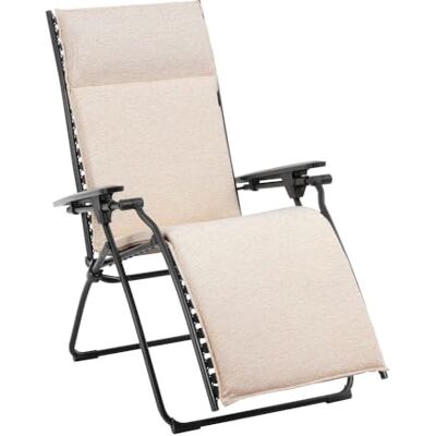 Lafuma Bayanne Niksen Zero Gravity gewatteerde relaxstoel (beige crème) Lafuma Bayanne Niksen Zero Gravity gewatteerde relaxstoel (beige crème)
