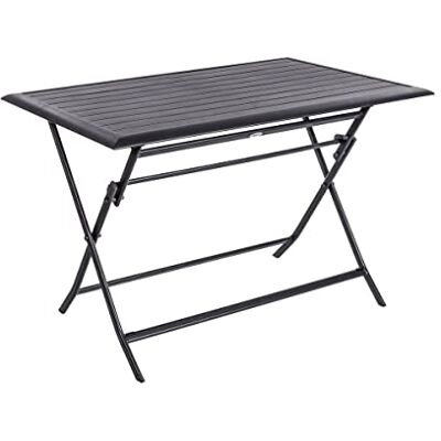 HESPERIDE Tuintafel, opvouwbaar, rechthoekig, Azua, grafietgrijs, 4-zits, aluminium, epoxybehandeld, roestvrij HESPERIDE Tuintafel, opvouwbaar, rechthoekig, Azua, grafietgrijs, 4-zits, aluminium, epoxybehandeld, roestvrij