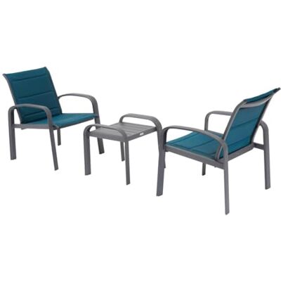 HESPERIDE Hespéride Elyn Duo tuinmeubelen eendenblauw en grafiet HESPERIDE Hespéride Elyn Duo tuinmeubelen eendenblauw en grafiet