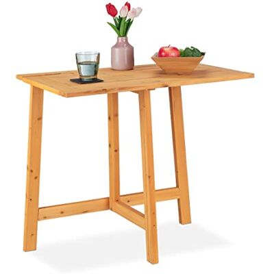 Relaxdays Rechthoekige klaptafel, hout, terras, buiten, balkon, tuin, opvouwbaar, HLP: 73x80x50 cm, naturel Relaxdays Rechthoekige klaptafel, hout, terras, buiten, balkon, tuin, opvouwbaar, HLP: 73x80x50 cm, naturel