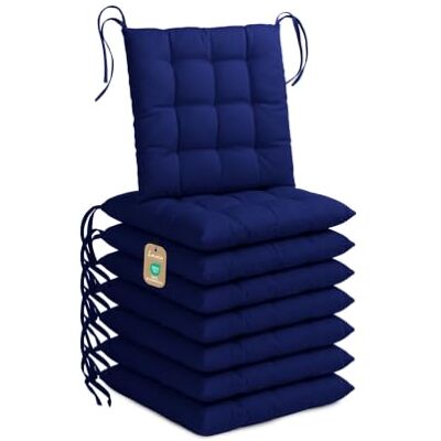 Lavea ® Set van 8 stoelkussens, 40 x 40 cm, marineblauw Stoelkussens met bevestigingen, wasbaar en comfortabel, voor binnen, keuken, tuin, balkon en terras Lavea ® Set van 8 stoelkussens, 40 x 40 cm, marineblauw Stoelkussens met bevestigingen, wasbaar en comfortabel, voor binnen, keuken, tuin, balkon en terras