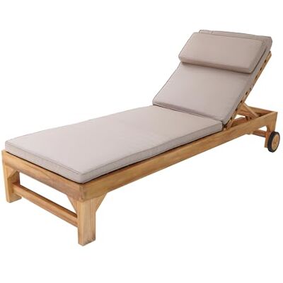 AXI Rama Zonnebed van teakhout met kussen, ligstoel voor de tuin, verstelbaar in 4 posities, ligstoel voor buiten/tuin AXI Rama Zonnebed van teakhout met kussen, ligstoel voor de tuin, verstelbaar in 4 posities, ligstoel voor buiten/tuin