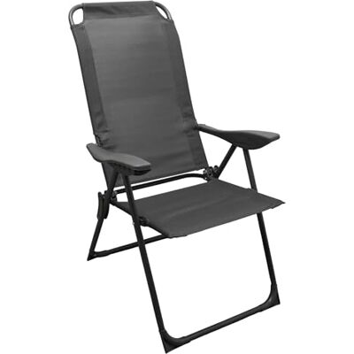 Spetebo Tuinstoel, klapstoel, metaal, rugleuning in 5 standen verstelbaar, 108 x 62 cm, campingstoel met textielstof, belastbaar tot 110 kg, tuinstoel, balkonstoel, visstoel Spetebo Tuinstoel, klapstoel, metaal, rugleuning in 5 standen verstelbaar, 108 x 62 cm, campingstoel met textielstof, belastbaar tot 110 kg, tuinstoel, balkonstoel, visstoel