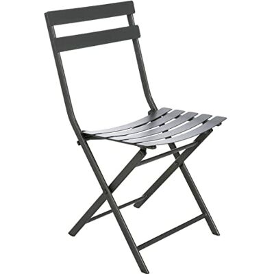 HESPERIDE Hespéride Greensboro opvouwbare tuinstoel grafietgrijs versterkt roestbestendig staal 50 x 42 x 81 cm opvouwbaar buitenmeubel HESPERIDE Hespéride Greensboro opvouwbare tuinstoel grafietgrijs versterkt roestbestendig staal 50 x 42 x 81 cm opvouwbaar buitenmeubel
