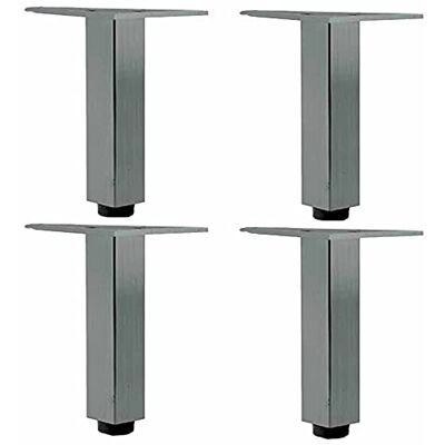 AGHXYSQ Lot de 4 pieds de table carrés réglables en hauteur en alliage d'aluminium pour canapé, chaise, ottoman, salle de bain, placard, commode, lit avec vis (35 cm AGHXYSQ Lot de 4 pieds de table carrés réglables en hauteur en alliage d'aluminium pour canapé, chaise, ottoman, salle de bain, placard, commode, lit avec vis (35 cm