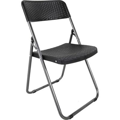 Spetebo Tuinstoel, klapstoel in zwart rotan design, 82 x 46 cm, tuinstoel met rugleuning in gevlochten look, bistrostoel, terrasstoel, tuinstoel voor tuin, balkon Spetebo Tuinstoel, klapstoel in zwart rotan design, 82 x 46 cm, tuinstoel met rugleuning in gevlochten look, bistrostoel, terrasstoel, tuinstoel voor tuin, balkon