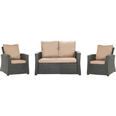 Setgarden ® Tuinkussen, 4-5-zits, comfortabel, voor binnen en buiten, polyester, waterdicht, beige, 110 x 60 x 50 / 2 x 50 x 50 cm Setgarden ® Tuinkussen, 4-5-zits, comfortabel, voor binnen en buiten, polyester, waterdicht, beige, 110 x 60 x 50 / 2 x 50 x 50 cm