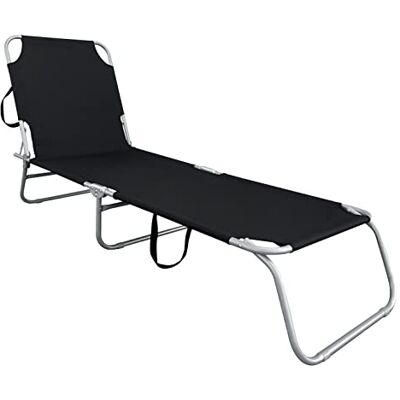 Spetebo Ligstoel voor in tuin, inklapbaar, met 3 poten, met draagriemen, relaxstoel met rugleuning in 4 standen verstelbaar, ligstoel voor camping, tuin, zwembad, spa, wellness, zwart Spetebo Ligstoel voor in tuin, inklapbaar, met 3 poten, met draagriemen, relaxstoel met rugleuning in 4 standen verstelbaar, ligstoel voor camping, tuin, zwembad, spa, wellness, zwart