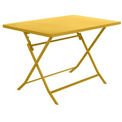 HESPERIDE Hespéride Tuintafel, inklapbaar, rechthoekig, Greensboro mosterd, 4-zits gepoedercoat staal, roestwerende behandeling HESPERIDE Hespéride Tuintafel, inklapbaar, rechthoekig, Greensboro mosterd, 4-zits gepoedercoat staal, roestwerende behandeling