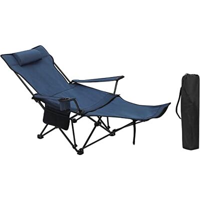 WOLTU CPS8148bl opvouwbare campingstoel, ultralicht, met rugleuning en voetensteun, bekerhouder, opbergtas, ligbed, maximaal draagvermogen 150 kg, klapstoel van blauwe Oxford stof WOLTU CPS8148bl opvouwbare campingstoel, ultralicht, met rugleuning en voetensteun, bekerhouder, opbergtas, ligbed, maximaal draagvermogen 150 kg, klapstoel van blauwe Oxford stof
