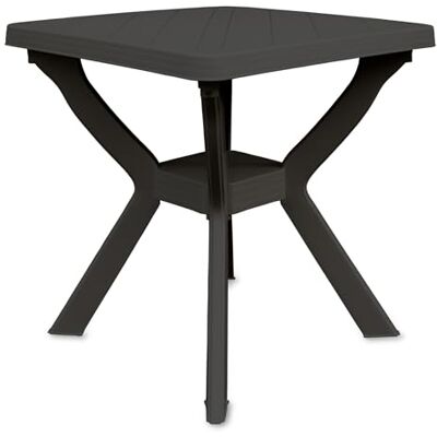 Spetebo Tuintafel, vierkant, kunststof, 70 cm, campingtafel, klassiek design, antraciet Spetebo Tuintafel, vierkant, kunststof, 70 cm, campingtafel, klassiek design, antraciet