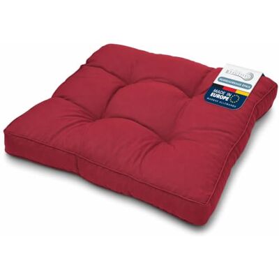 Beautissu XLuna Zitkussen voor buiten, tuin, stoelkussen, ideaal voor buiten, tuin, balkon, 60 x 60 x 10 cm, rood Beautissu XLuna Zitkussen voor buiten, tuin, stoelkussen, ideaal voor buiten, tuin, balkon, 60 x 60 x 10 cm, rood