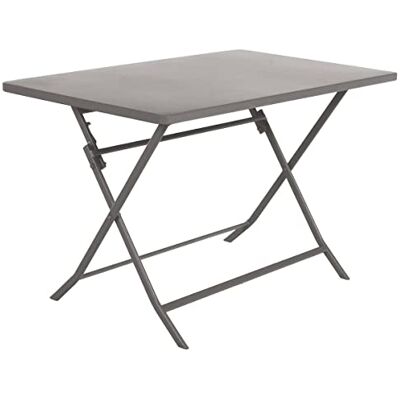 HESPERIDE Hespéride Greensboro Tonka Tuintafel, inklapbaar, rechthoekig, 4-zits, versterkt roestvrij staal, meubels voor tuin, balkon, terras HESPERIDE Hespéride Greensboro Tonka Tuintafel, inklapbaar, rechthoekig, 4-zits, versterkt roestvrij staal, meubels voor tuin, balkon, terras