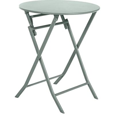 HESPERIDE Hespéride Tuintafel, inklapbaar, rond, olijfgroen, 2-zits gepoedercoat staal, roestwerende behandeling HESPERIDE Hespéride Tuintafel, inklapbaar, rond, olijfgroen, 2-zits gepoedercoat staal, roestwerende behandeling