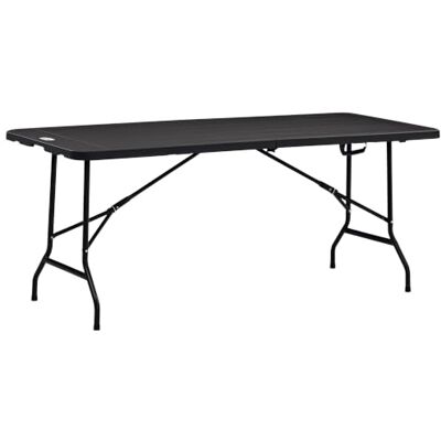 Outsunny Opvouwbare tuintafel voor 6 personen, met HDPE-plaat Rechthoekige eettafel voor buiten, stalen frame, balkon, veranda Outsunny Opvouwbare tuintafel voor 6 personen, met HDPE-plaat Rechthoekige eettafel voor buiten, stalen frame, balkon, veranda