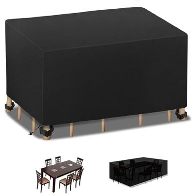ART Beschermhoes voor tuinmeubelen, 130 x 70 x 85 cm, dekzeil voor tuintafel, rechthoekig, waterdicht, UV-bestendig, 420D Oxford-stof, tafelhoes voor buiten ART Beschermhoes voor tuinmeubelen, 130 x 70 x 85 cm, dekzeil voor tuintafel, rechthoekig, waterdicht, UV-bestendig, 420D Oxford-stof, tafelhoes voor buiten