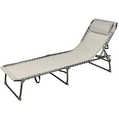 Spetebo XL Relax opvouwbare ligstoel met kussen, lichtgrijs, 190 x 60 cm, zonneligstoel met 5-voudig verstelbare rugleuning, tuinstoel, relaxstoel, campingstoel, ligstoel Spetebo XL Relax opvouwbare ligstoel met kussen, lichtgrijs, 190 x 60 cm, zonneligstoel met 5-voudig verstelbare rugleuning, tuinstoel, relaxstoel, campingstoel, ligstoel