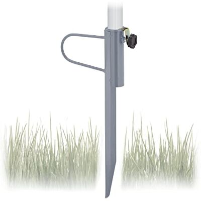 Relaxdays Gazonsteeknaalden voor parasol, staafdikte tot 32 mm, voor tuin, camping, strand, scherm, staal, grijs Relaxdays Gazonsteeknaalden voor parasol, staafdikte tot 32 mm, voor tuin, camping, strand, scherm, staal, grijs
