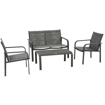 HESPERIDE Hespéride Tuinmeubelset Piazza 4-zits grafietgrijs HESPERIDE Hespéride Tuinmeubelset Piazza 4-zits grafietgrijs