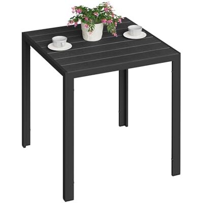 WOLTU Tuintafel, eettafel voor 4-6 personen, houtlook, van aluminium en WPC, weerbestendig, voor buiten, balkon, terras, 70 x 70 x 74 cm WOLTU Tuintafel, eettafel voor 4-6 personen, houtlook, van aluminium en WPC, weerbestendig, voor buiten, balkon, terras, 70 x 70 x 74 cm
