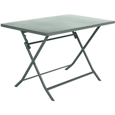 HESPERIDE Tuintafel, inklapbaar, rechthoekig, Greensboro, 4-zits, olijfgroen, versterkt roestbestendig staal, meubels voor tuin, balkon, terras HESPERIDE Tuintafel, inklapbaar, rechthoekig, Greensboro, 4-zits, olijfgroen, versterkt roestbestendig staal, meubels voor tuin, balkon, terras