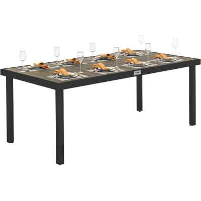Outsunny Eettafel voor 8 personen, 190 x 90 x 74 cm, bruin Tuintafel voor buiten, van aluminium, voor terras, terras Outsunny Eettafel voor 8 personen, 190 x 90 x 74 cm, bruin Tuintafel voor buiten, van aluminium, voor terras, terras