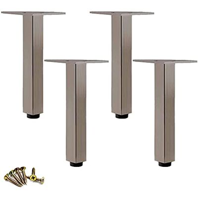 AGHXYSQ Lot de 4 pieds de table carrés réglables en hauteur en alliage d'aluminium pour canapé, chaise, ottoman, salle de bain, placard, commode, lit avec vis (35 cm/13,8 inRos AGHXYSQ Lot de 4 pieds de table carrés réglables en hauteur en alliage d'aluminium pour canapé, chaise, ottoman, salle de bain, placard, commode, lit avec vis (35 cm/13,8 inRos